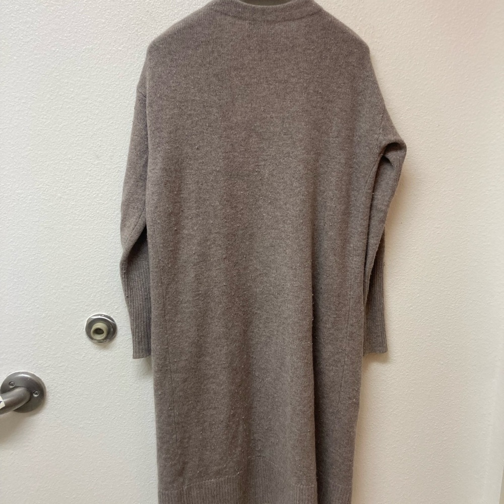HALOGEN Beige Cashmere Blend Open Front Duster Cardigan (M) - Picture 5 of 5